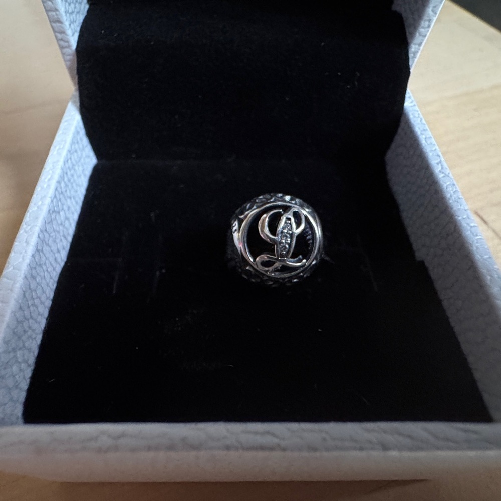 Authentic Pandora Script Letter L - Nwot - image 2